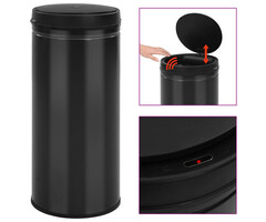 Vidaxl Poubelle Automatique 80 L Acier Noir - Jusqu'à -37% de remise