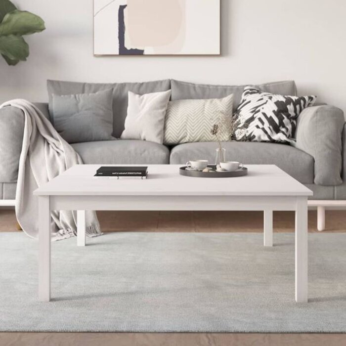 Vidaxl Table basse carrée 100x100 cm en pin massif blanc - Jusqu'à -41%