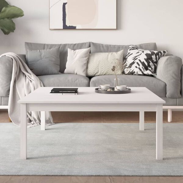 Vidaxl Table basse carrée 100x100 cm en pin massif blanc - Jusqu'à -41%
