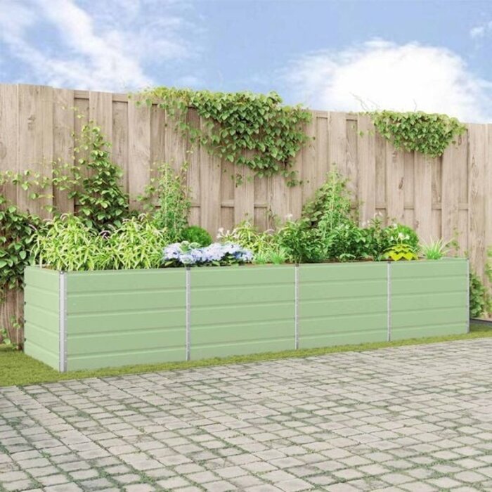 Vidaxl Grande jardinière en acier galvanisé vert pastel - Jusqu'à 41% de remise