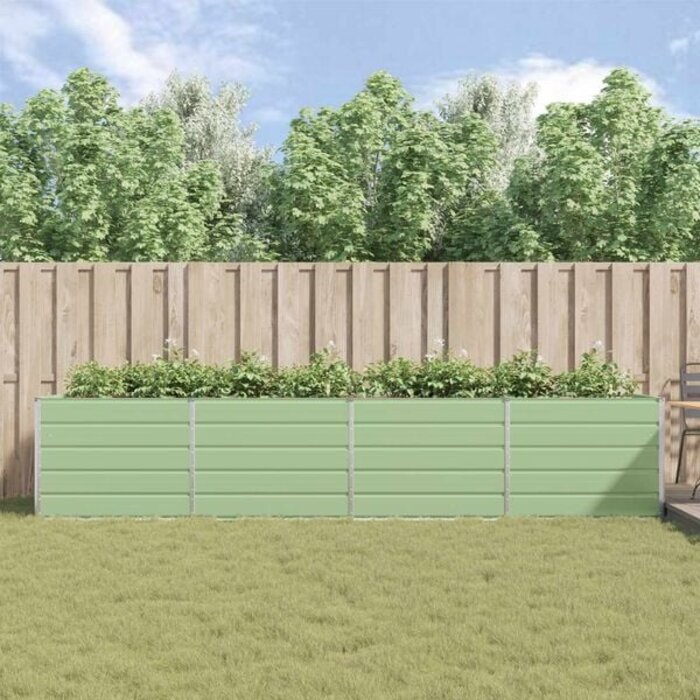 Vidaxl Grande jardinière en acier galvanisé vert pastel - Jusqu'à 41% de remise