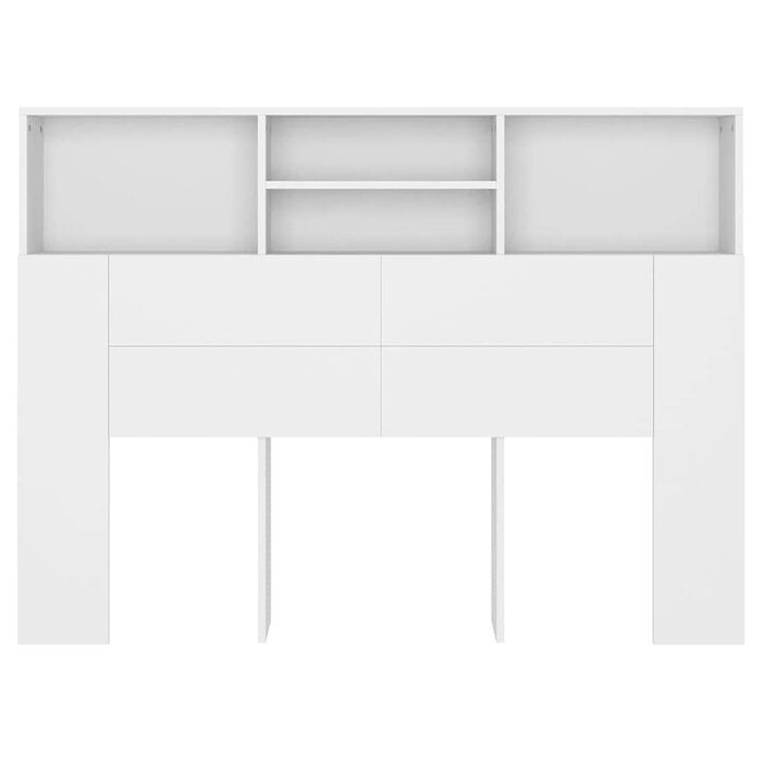 Vidaxl Tête de lit avec rangement 140x19cm - Blanc - Jusqu'à -41%