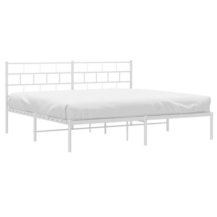 Vidaxl Cadre de lit 180x200 cm en métal blanc - Jusqu'à -35%