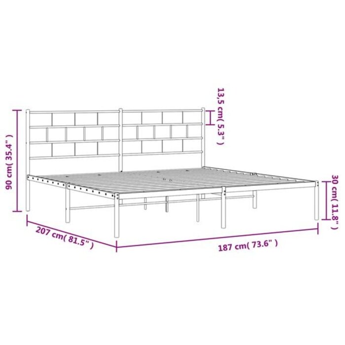 Vidaxl Cadre de lit 180x200 cm en métal blanc - Jusqu'à -35%