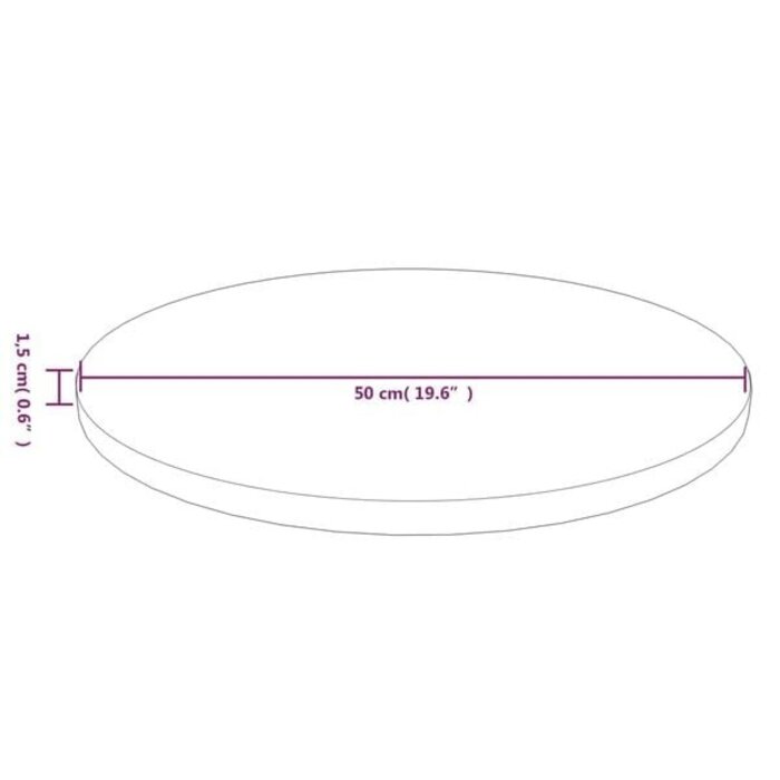 Vidaxl Plateau de table rond en chêne massif foncé Ø50 cm - Jusqu'à -39%