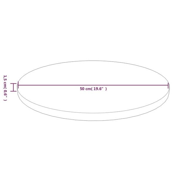 Vidaxl Plateau de table rond en chêne massif foncé Ø50 cm - Jusqu'à -39%