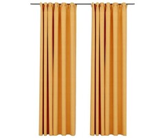 Vidaxl Rideaux occultants aspect lin jaune 140x245 cm - Jusqu'à -38%