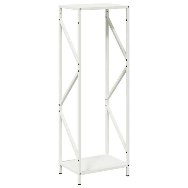 Vidaxl Range-bûches en acier blanc 34x25x100 cm - 68% de remise