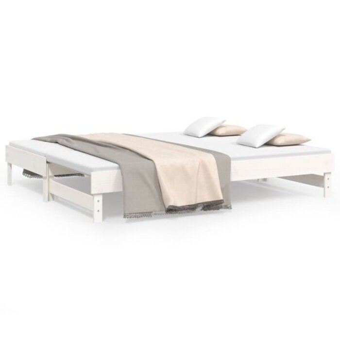 Vidaxl Canapé-lit extensible en pin massif blanc - Jusqu'à -41% sur l'outlet