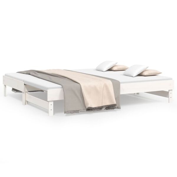 Vidaxl Canapé-lit extensible en pin massif blanc - Jusqu'à -41% sur l'outlet