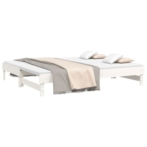 Vidaxl Canapé-lit extensible en pin massif blanc - Jusqu'à -41% sur l'outlet