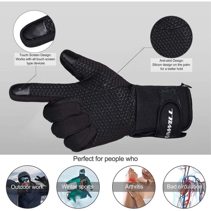 Gants chauffants tactiles rechargeables - Jusqu'à 78 % de réduction