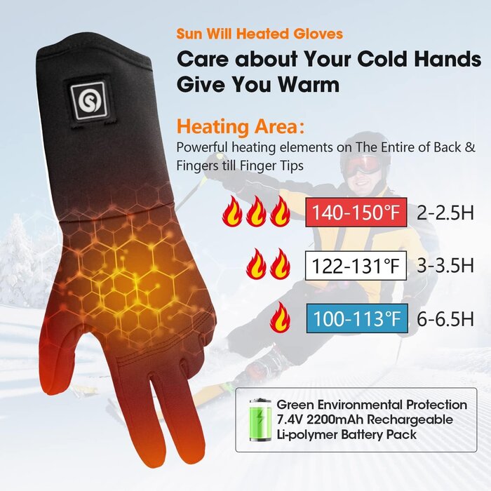 Gants chauffants tactiles rechargeables - Jusqu'à 78 % de réduction