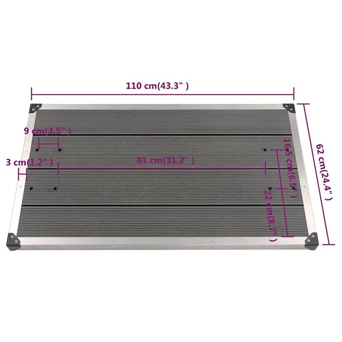 Vidaxl Receveur de douche extérieur 110x62 cm - Jusqu'à 46% de réduction