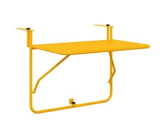 Vidaxl Table de balcon suspendue pliable - Acier Jaune - Jusqu'à 35% de remise