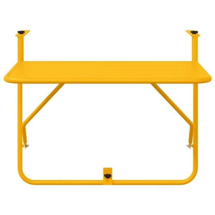 Vidaxl Table de balcon suspendue pliable - Acier Jaune - Jusqu'à 35% de remise
