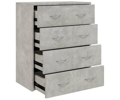Vidaxl Commode 4 tiroirs gris béton - 60x30,5x71 cm - Jusqu'à -41%