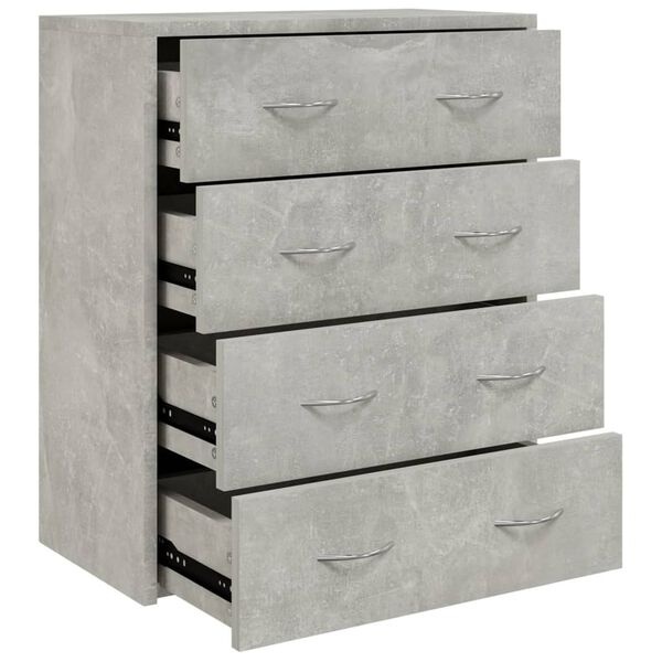 Vidaxl Commode 4 tiroirs gris béton - 60x30,5x71 cm - Jusqu'à -41%