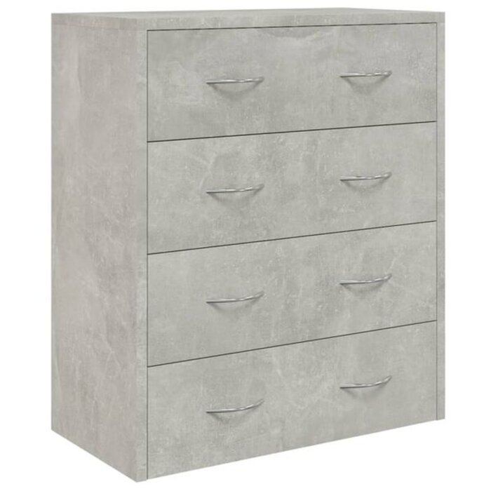 Vidaxl Commode 4 tiroirs gris béton - 60x30,5x71 cm - Jusqu'à -41%