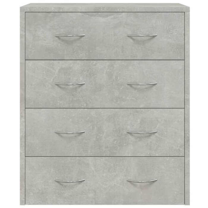 Vidaxl Commode 4 tiroirs gris béton - 60x30,5x71 cm - Jusqu'à -41%