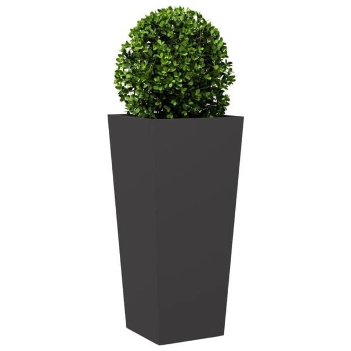 Vidaxl Jardinière sur pied en acier noir 35x75cm - Jusqu'à 35% de réduction
