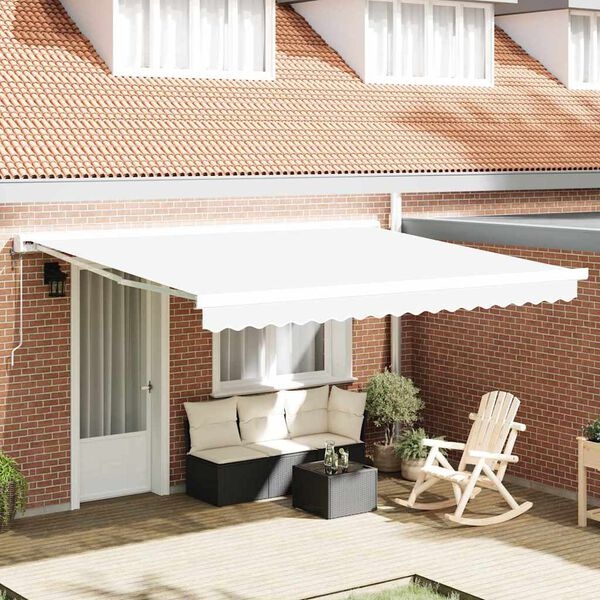 Vidaxl Toile de store banne 380x295 cm - Polyester blanc - Jusqu'à -39% sur l'outlet