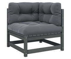 Vidaxl Canapé d'angle de jardin bois de pin - Anthracite - Jusqu'à -40%