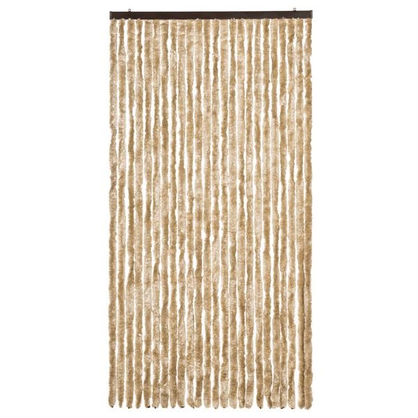 Vidaxl Rideau anti-mouches chenille beige 100x230 cm - Jusqu'à 40% de remise