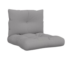 Vidaxl Lot de 2 coussins de palette gris - Confort intérieur/extérieur - Jusqu'à 33%