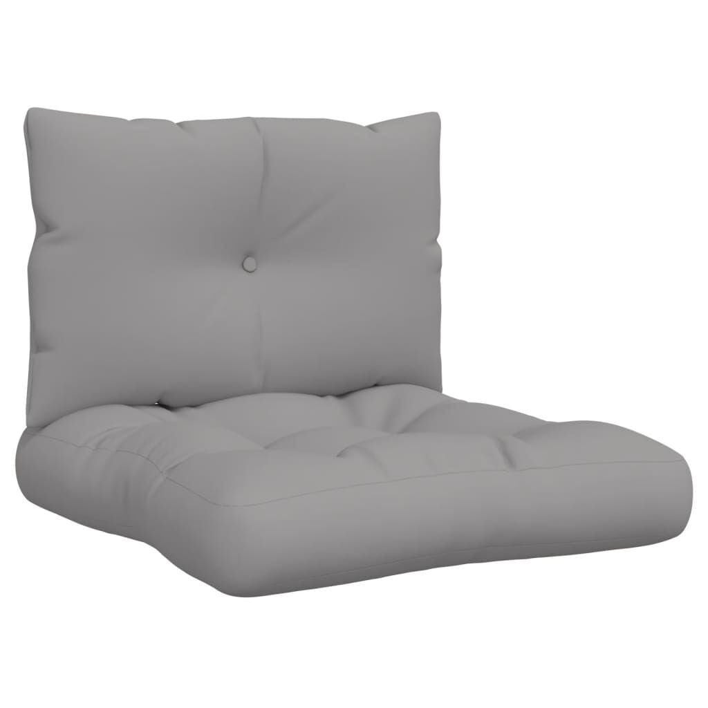 Vidaxl Lot de 2 coussins de palette gris - Confort intérieur/extérieur - Jusqu'à 33%