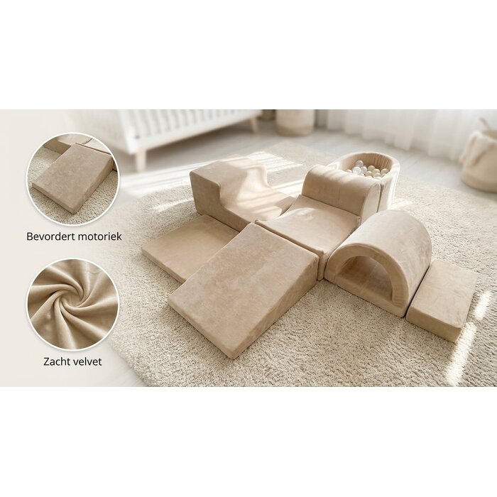Viking Choice Aire de jeux en mousse 7 pièces - Piscine à balles - Beige - Jusqu'à -41%