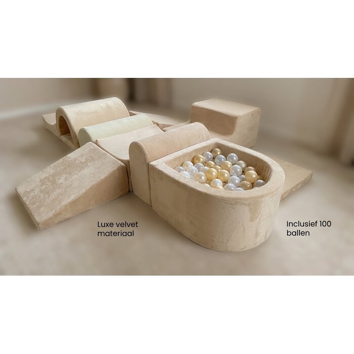 Viking Choice Aire de jeux en mousse 7 pièces - Piscine à balles - Beige - Jusqu'à -41%