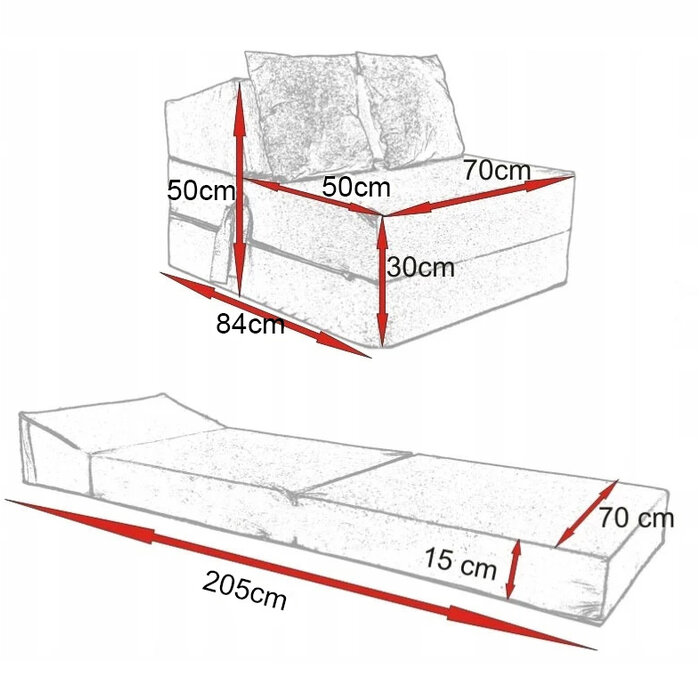 Viking Choice Matelas pliant d'appoint 200x70 cm convertible - Jusqu'à -40%
