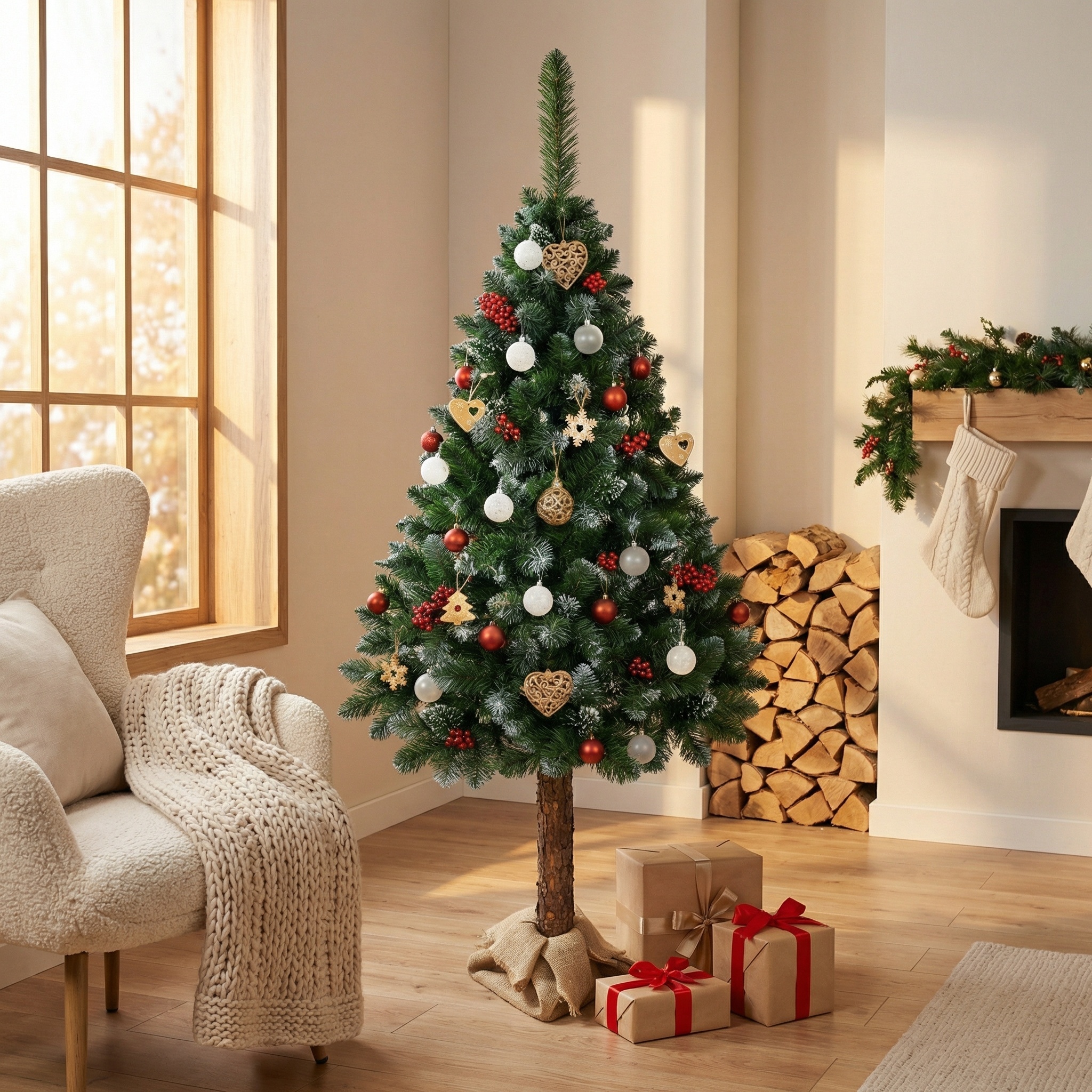 Viking Choice Sapin de Noël artificiel 180 cm effet givré - Jusqu'à -34% sur le prix outlet