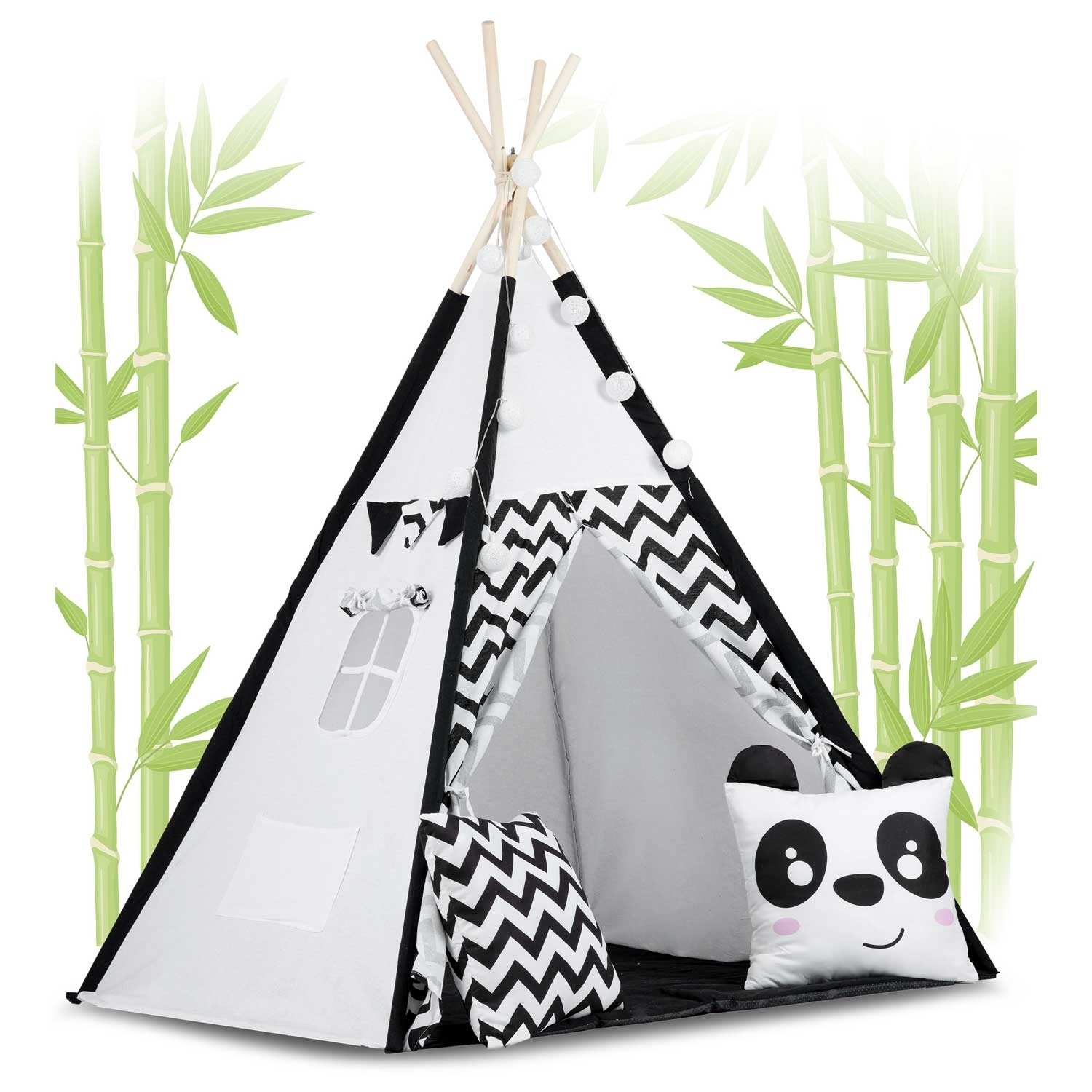 Viking Choice Tipi Enfant Noir et Blanc avec Accessoires - Jusqu'à 30% de réduction