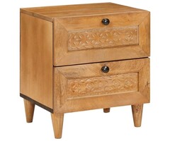Vidaxl Table de chevet bois clair 2 tiroirs - Jusqu'à -40% sur votre outlet