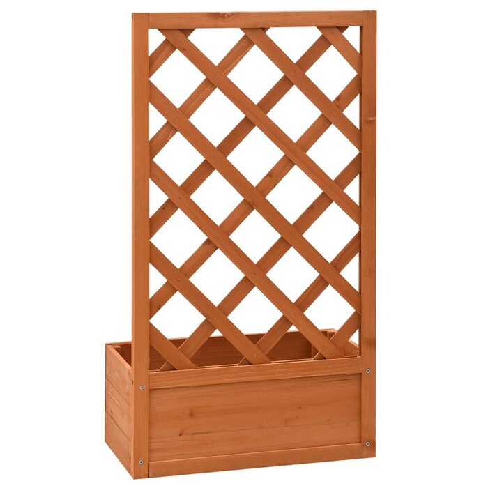Vidaxl Jardinière avec treillis 50x25x90 cm en bois orange - Jusqu'à -38%