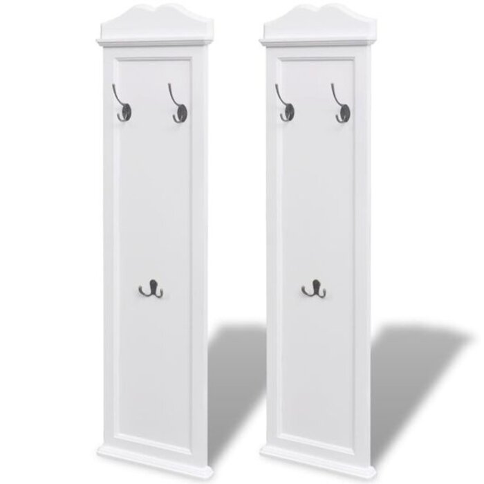Vidaxl Lot de 2 Patères Murales Baroques - Blanc - Jusqu'à -40%