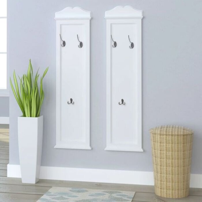 Vidaxl Lot de 2 Patères Murales Baroques - Blanc - Jusqu'à -40%