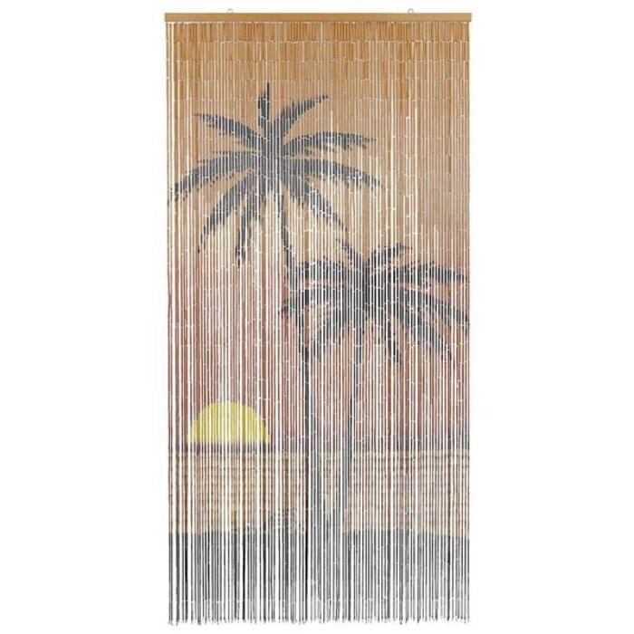 Vidaxl Rideau de porte en bambou motif palmier 90x220cm - Jusqu'à 40% de remise