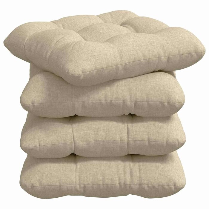 Vidaxl Lot de 4 coussins de siège crème 45x45cm - Jusqu'à -38% de remise