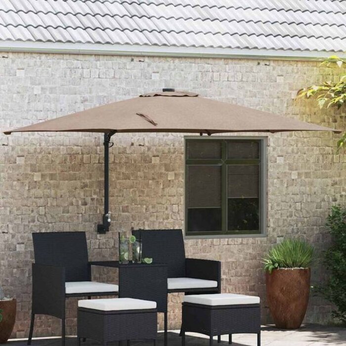 Vidaxl Parasol de jardin inclinable avec LED - Taupe - Jusqu'à -41%