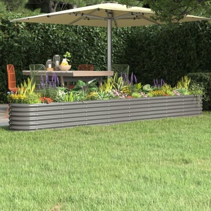 Vidaxl Jardinière surélevée ovale en acier gris 332 cm - Jusqu'à 40 % de réduction