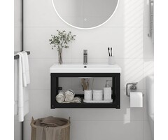 Vidaxl Support pour vasque mural en fer noir - Jusqu'à 39% de réduction