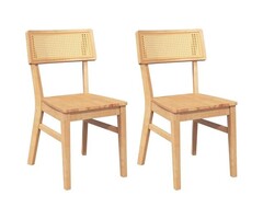 Vidaxl Lot de 2 chaises en bois d'hévéa naturel - Jusqu'à -41% sur notre outlet