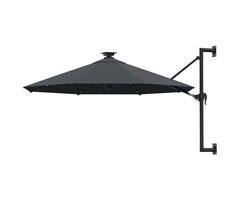 Vidaxl Parasol mural LED anthracite 300 cm - Jusqu'à -41% sur votre terrasse