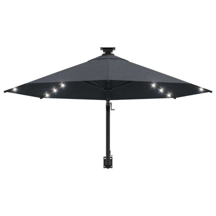 Vidaxl Parasol mural LED anthracite 300 cm - Jusqu'à -41% sur votre terrasse