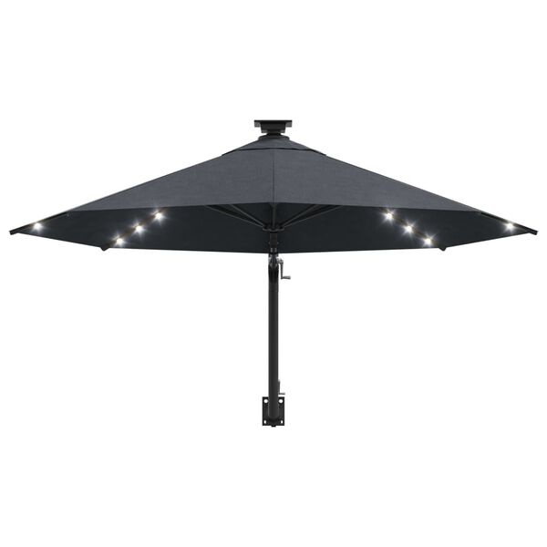 Vidaxl Parasol mural LED anthracite 300 cm - Jusqu'à -41% sur votre terrasse