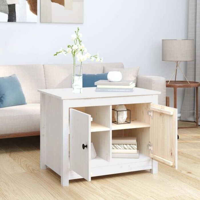 Vidaxl Table basse en pin massif blanc - Jusqu'à -40% de remise