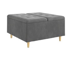Vidaxl Ottoman de rangement velours gris 80x80cm - Jusqu'à -41% sur notre outlet